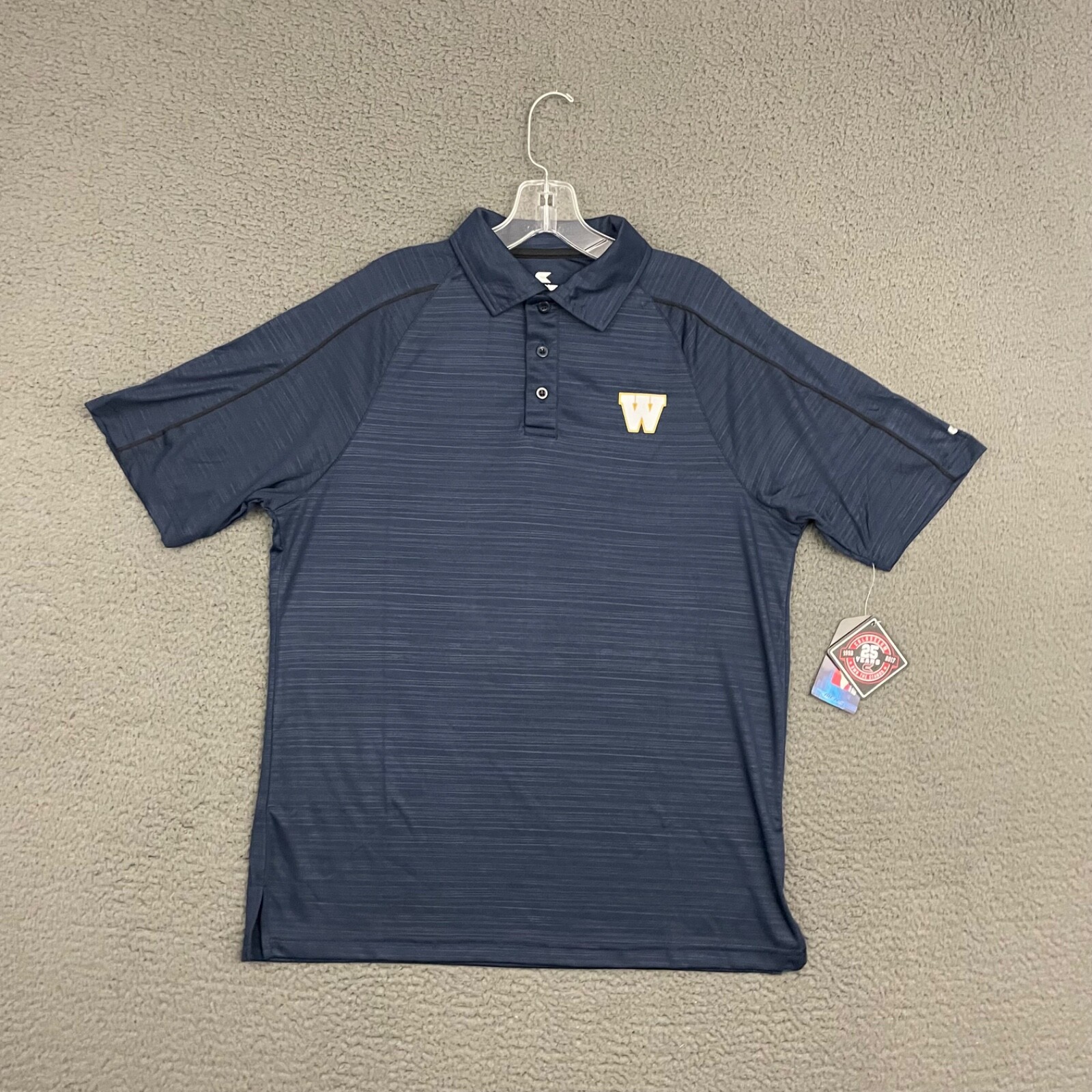 Colosseum Polo Shirt Mens Medium Blue College Logo Sports Preppy Casual Dad