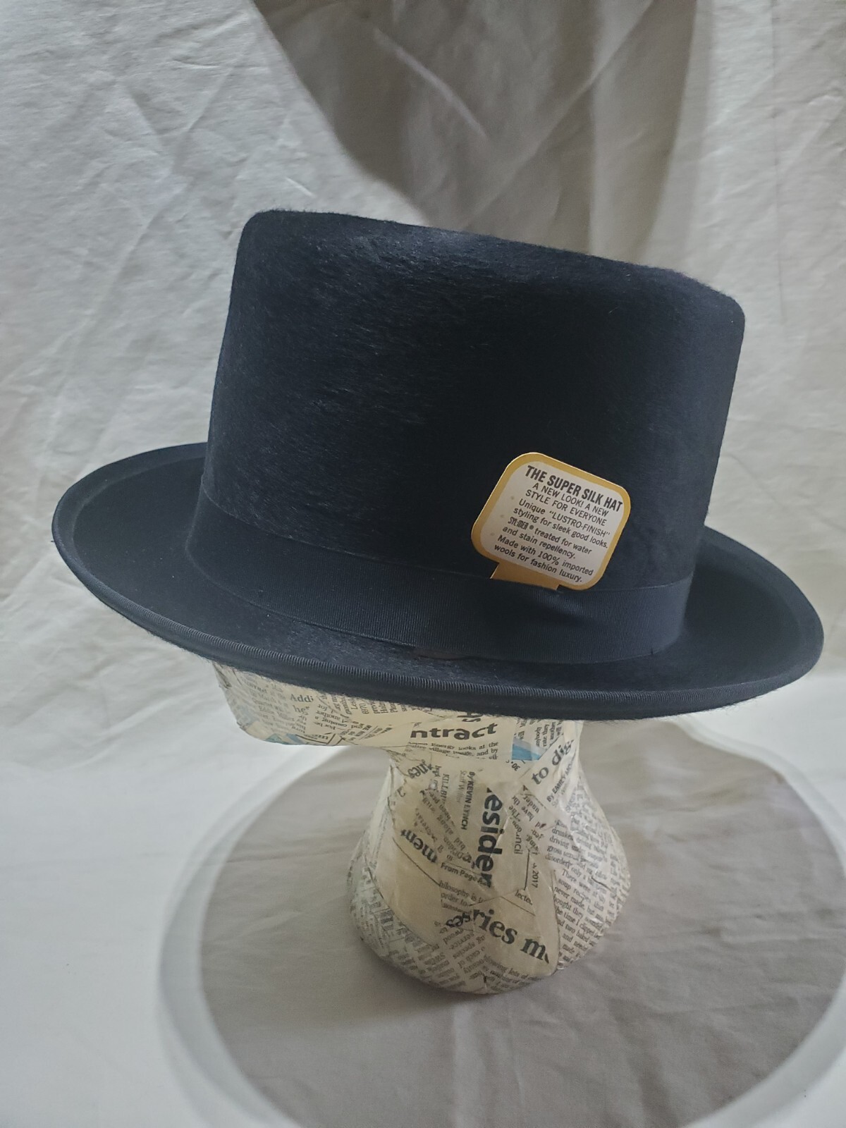 HXC Men’s Top Hat Black Designer Collection 100% Wool Made In USA MED. WPL 5923