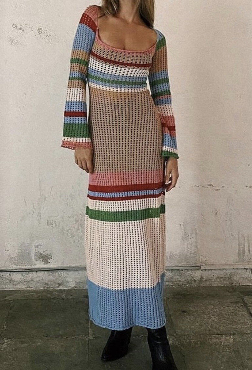 Vrg Grl – Crochet Maxi Dress – Multicoloured AU12