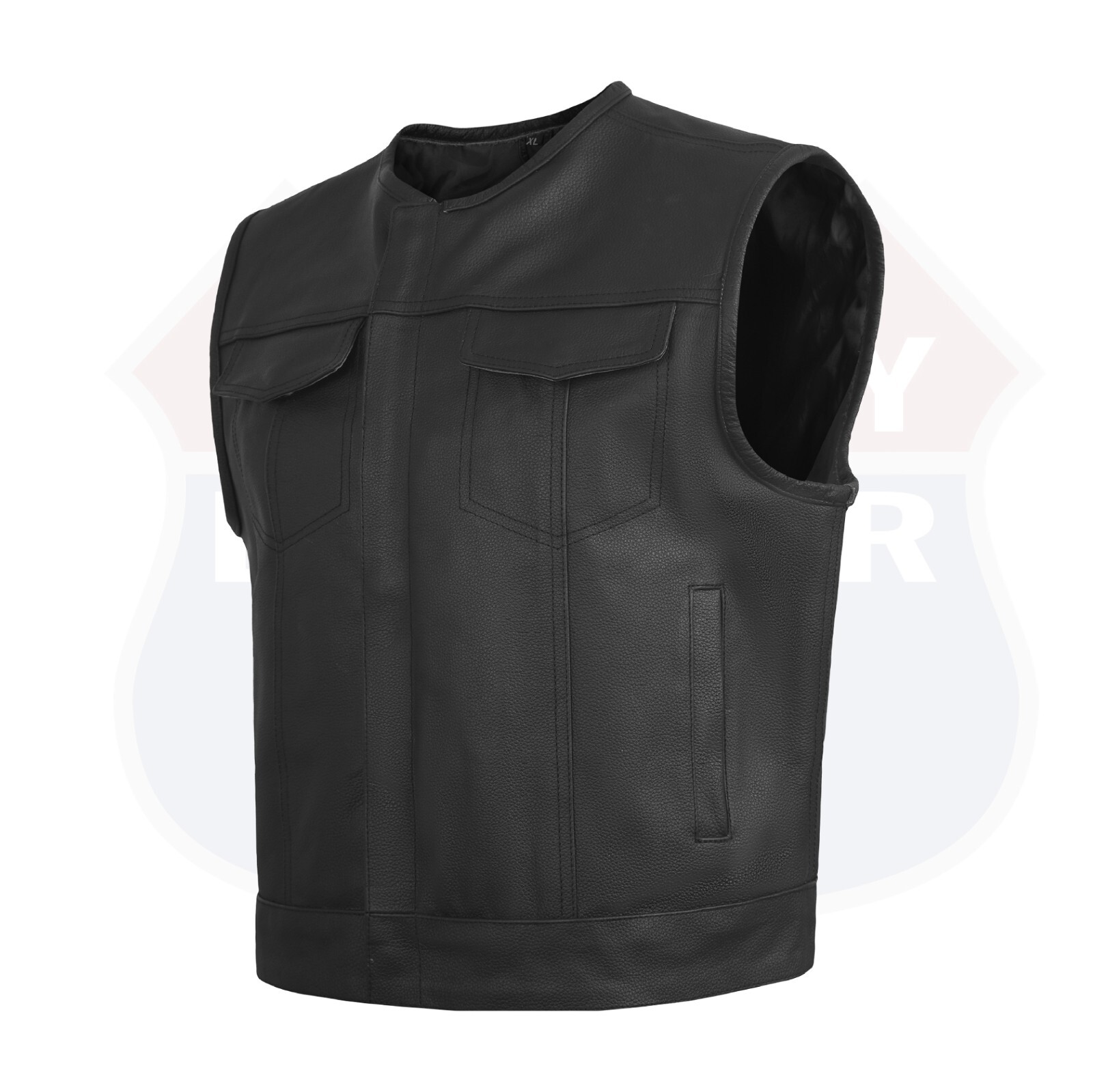 HL11659SPT Low Rise Short Torso Black Club Style Vest (Cow Leather)