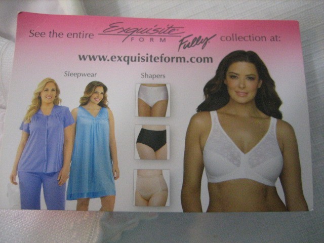 NWT – EXQUISITE FORM White Long Line Bra, 15 Front Hooks – Size 38D