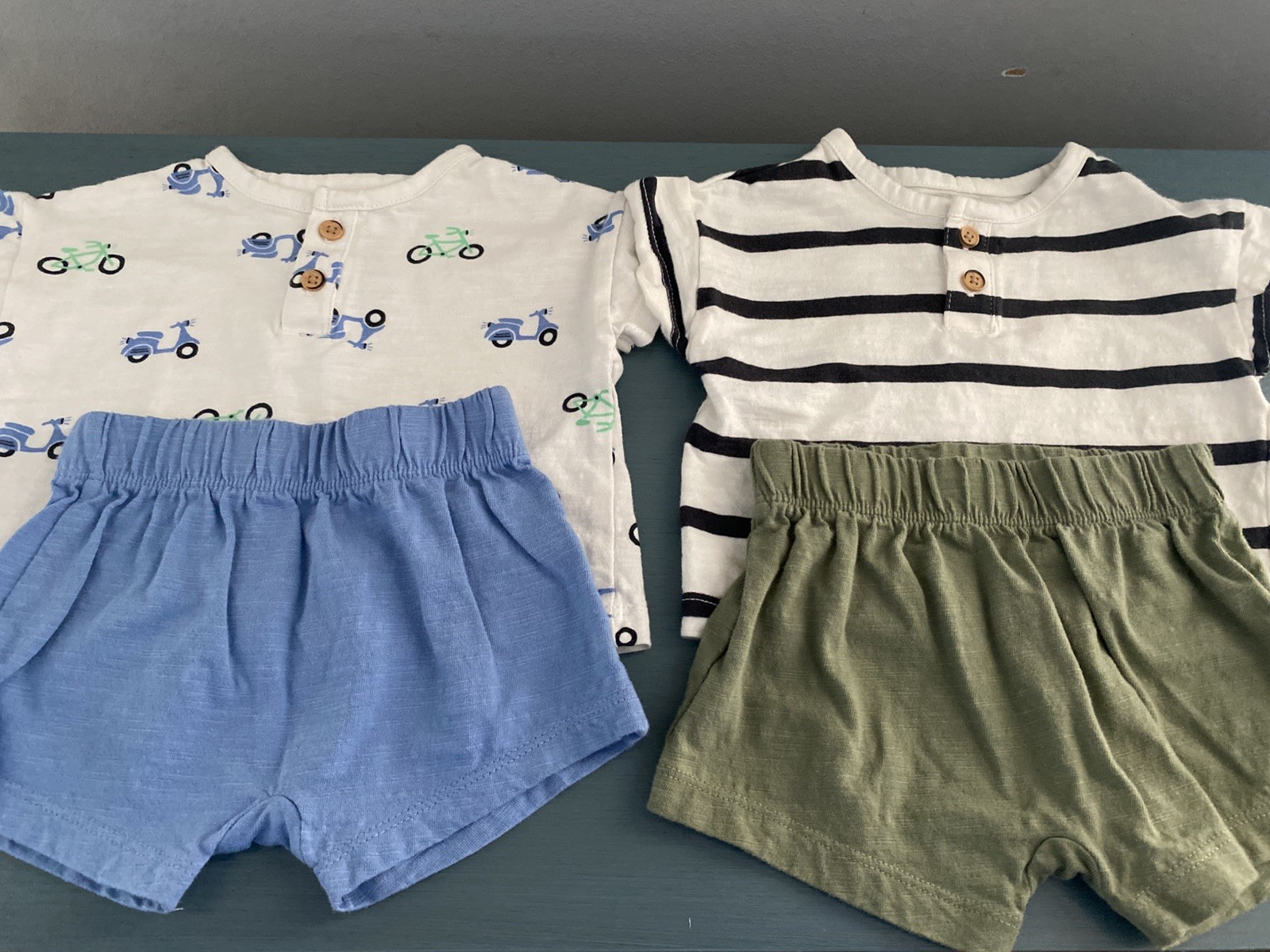 SET of 2 BABY CAT & JACK From Target 0-3M BOYS 2 Piece Knit Shorts & T-Shirts