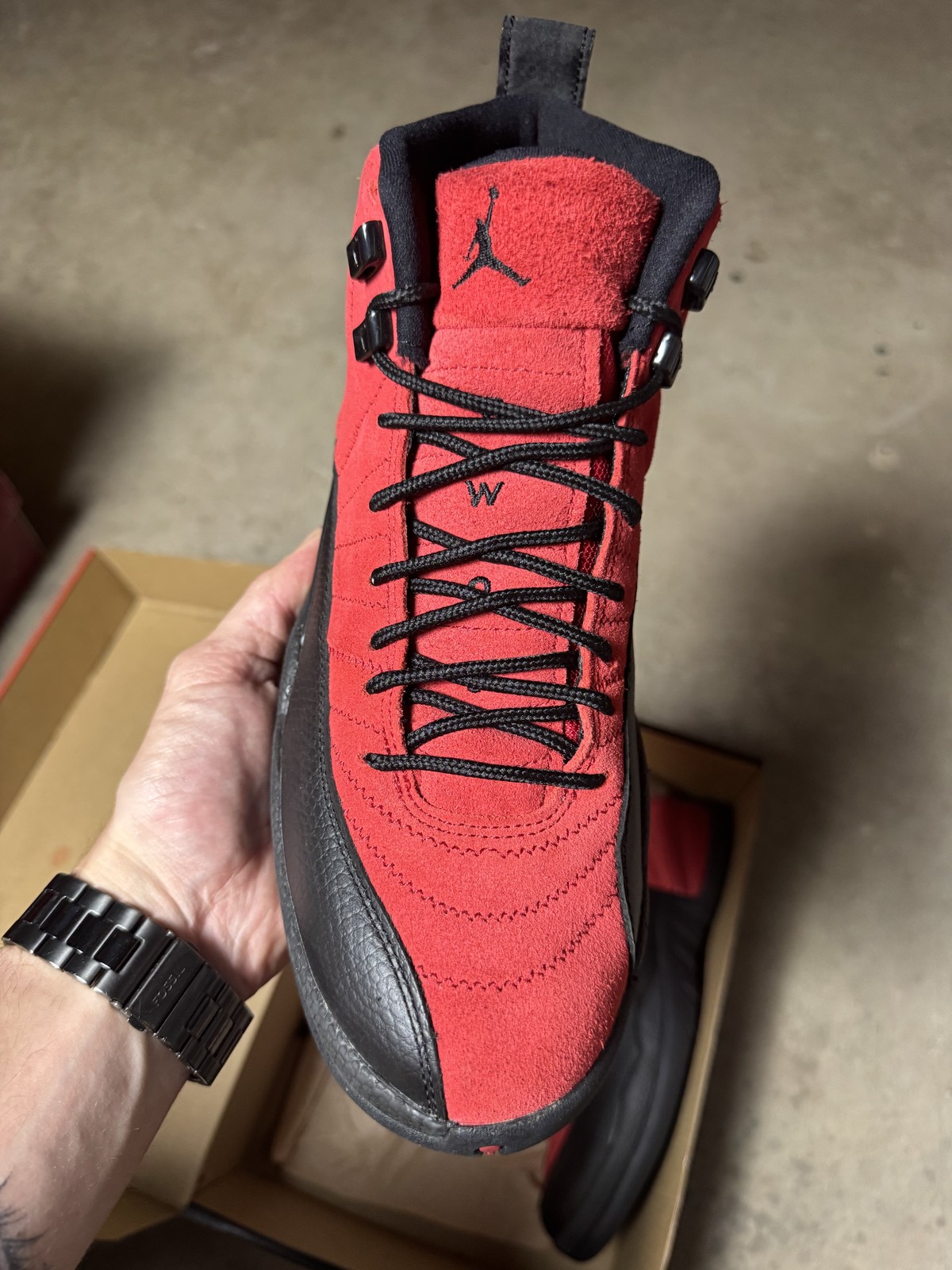 Size 8M/9.5W – Jordan 12 Retro Reverse Flu Game CT8013-602 Pre-Owned