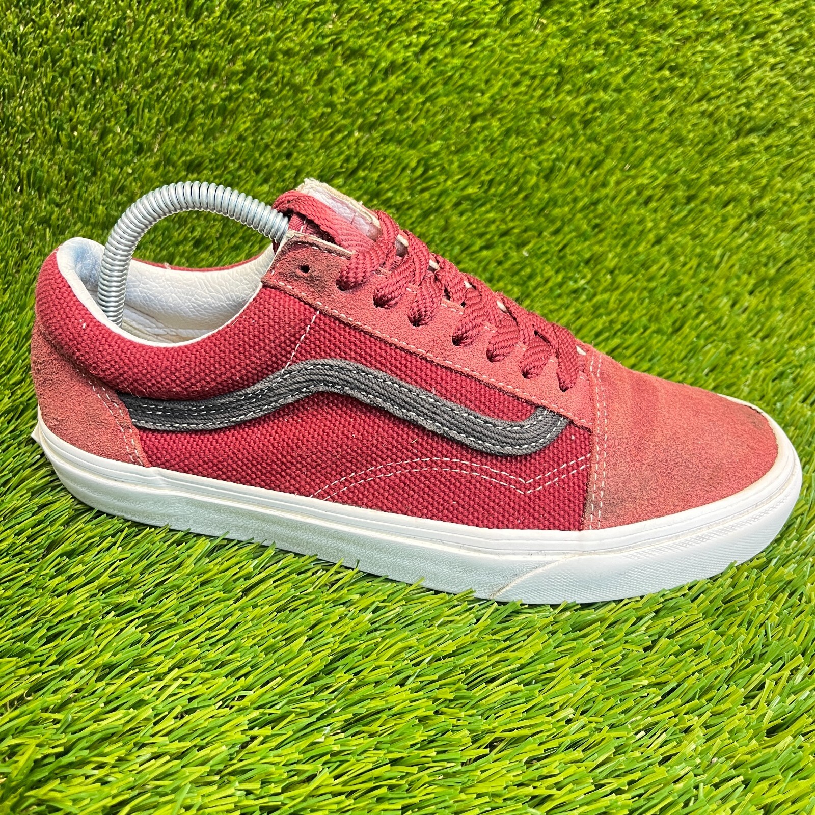 Vans Old Skool Heavy Texture Mens Size 8 Red Black Casual Skate Shoes Sneakers