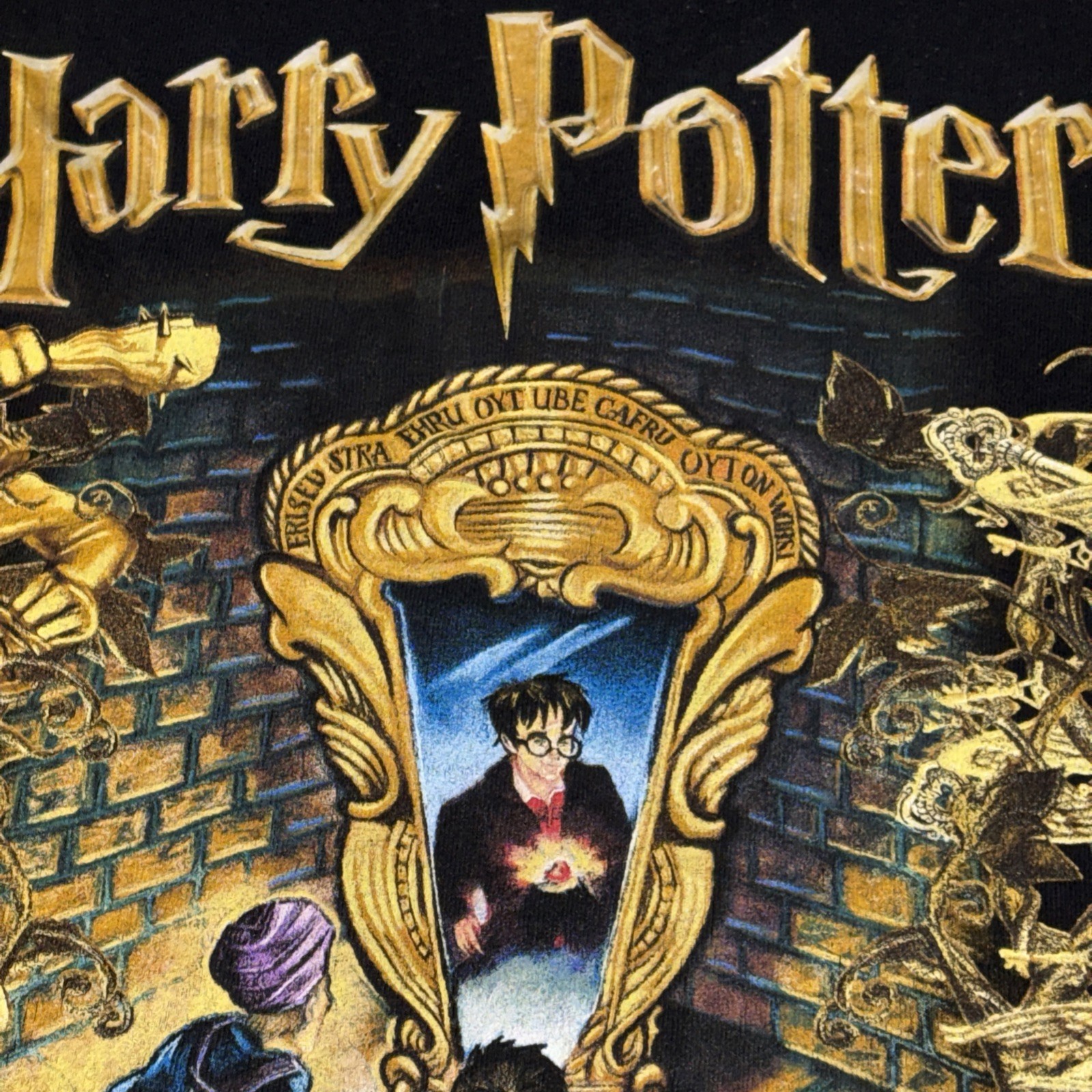 Vintage 2000 Harry Potter WB Store Large Promo Book Movie Shirt-CUT SLEEVES