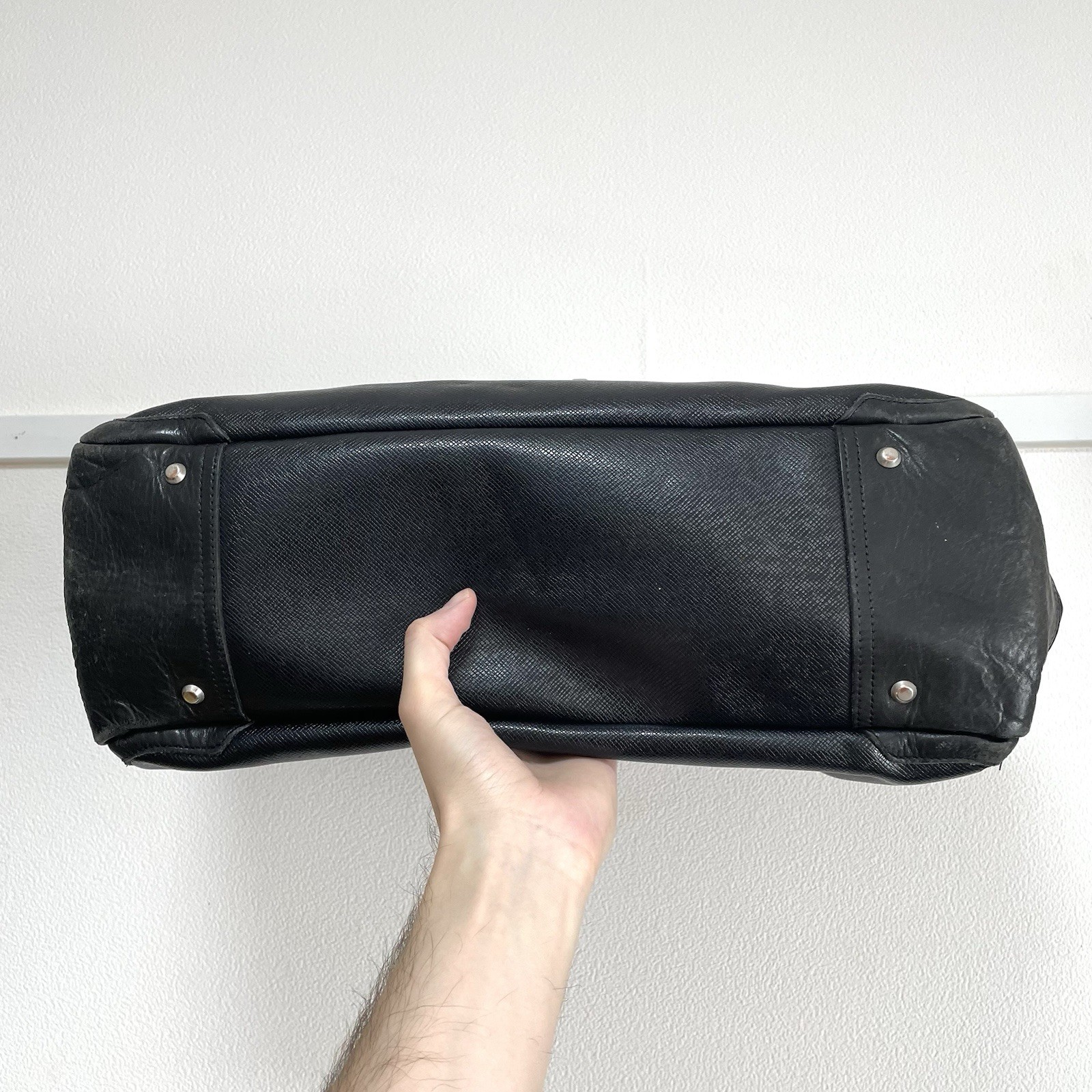 Master-piece MSPC Tote Bag Duffle 2way Leather Shoulder Black Large Made Japan