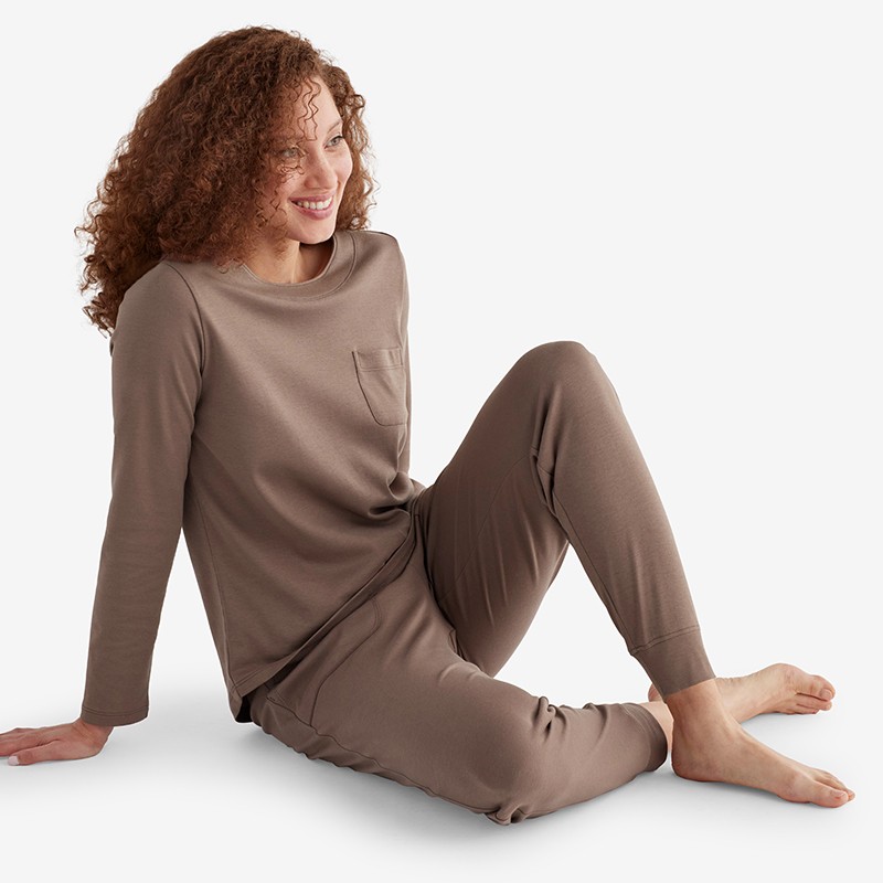 Pima Cotton Women’s Jogger Pants Pajama Set