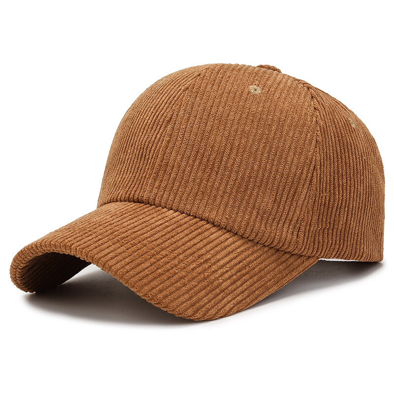 Corduroy Baseball Cap Cord Hat Adjustable Curved Visor Blank Solid Plain Unisex