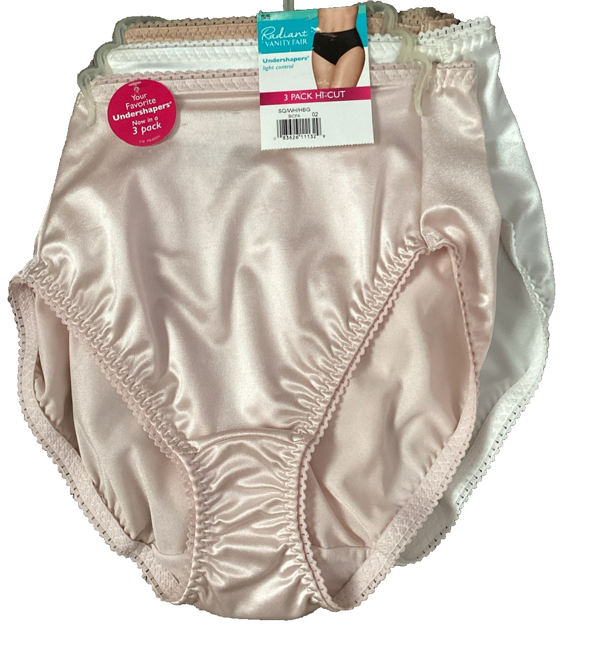 VANITY FAIR 3-Pack Hi-Cut Comfort Stretch Panties Sz. S/5*