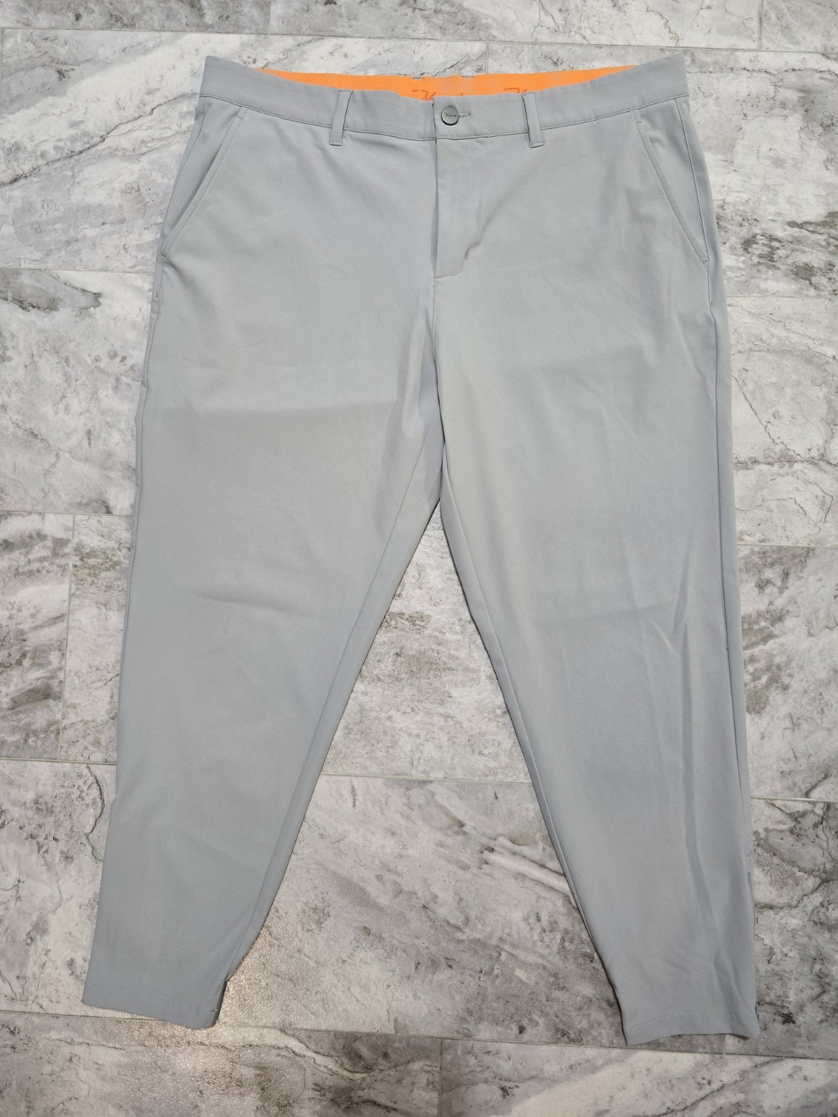 Macade Golf Slim Fit Jogger Pants Light Gray 38S Ankle Zip Stretch