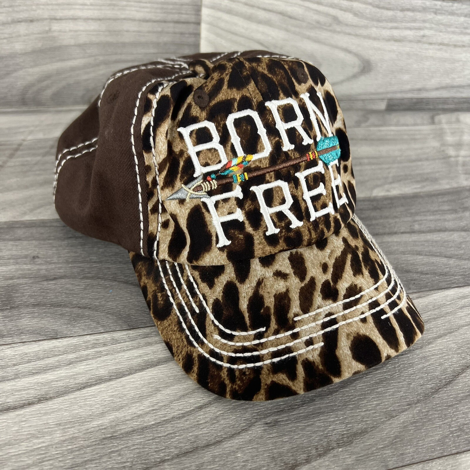 KBETHOS Baseball Cap Hat Womens Brown Adjustable Cheetah Born Free Boho Festival