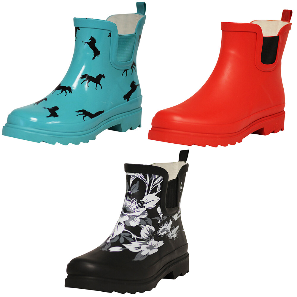 Norty Women’s Low Ankle High Rain Boots Rubber Snow Rainboot Shoe Bootie
