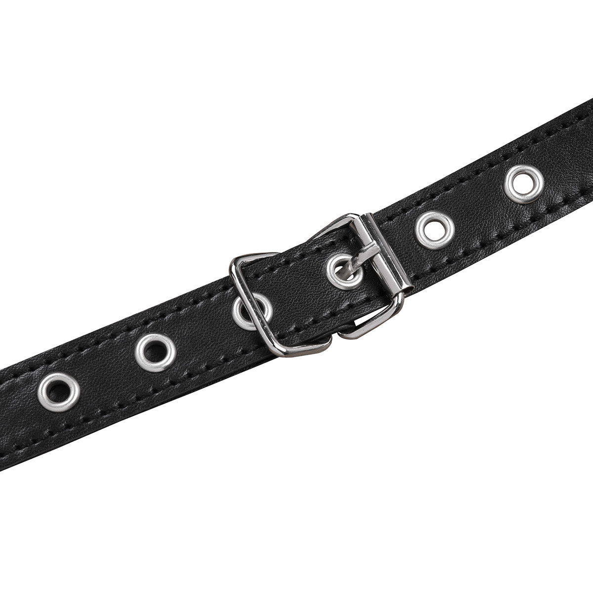 Sexy Womens PU Leather Open Bust Bra LingerieBody Rivets Harness Chain Thong