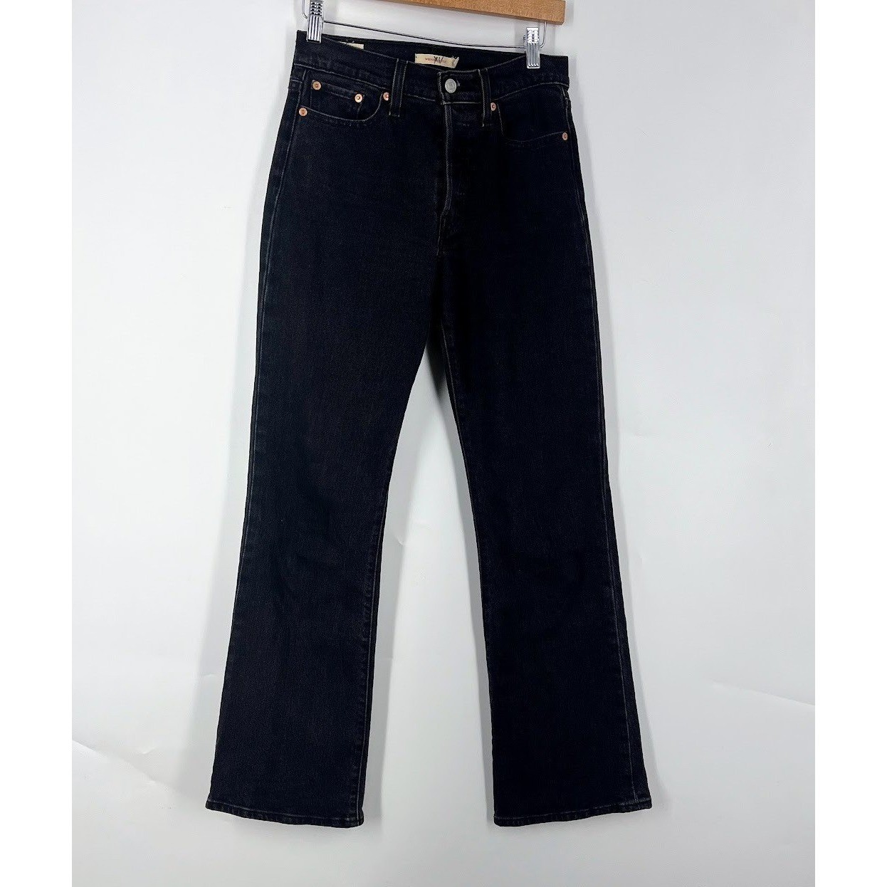 Levis Premium Wedgie Bootcut Jeans Womens 26 Washed Black High Rise A8710-0000