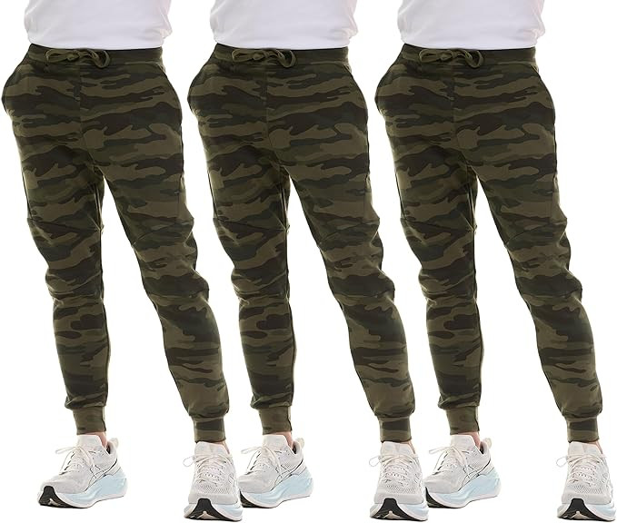 Yacht & Smith 3 Pack of Mens Jogger Bulk Sweatpants Comfy Lounge Joggers for Men