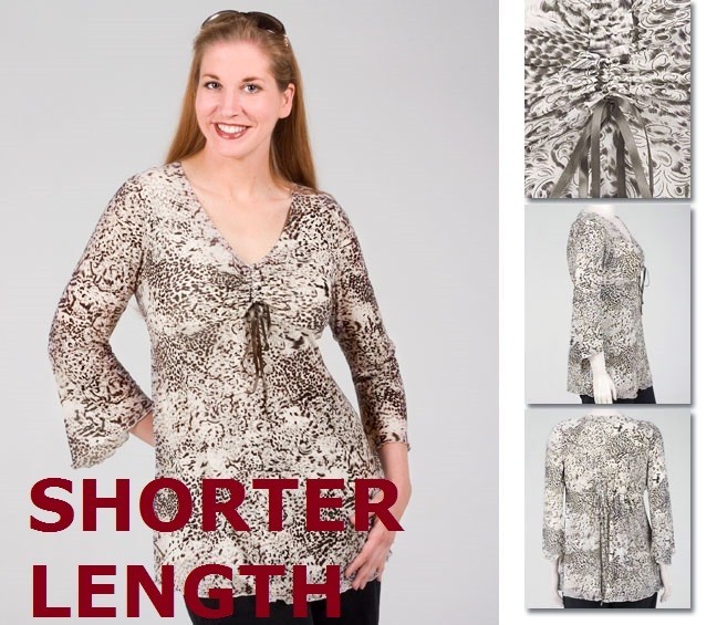 NEW! Zaftique ADJUSTABLE DIVA Top SAFARI 0Z 1Z 5Z / 14 16 32 / L XL 1X 5X