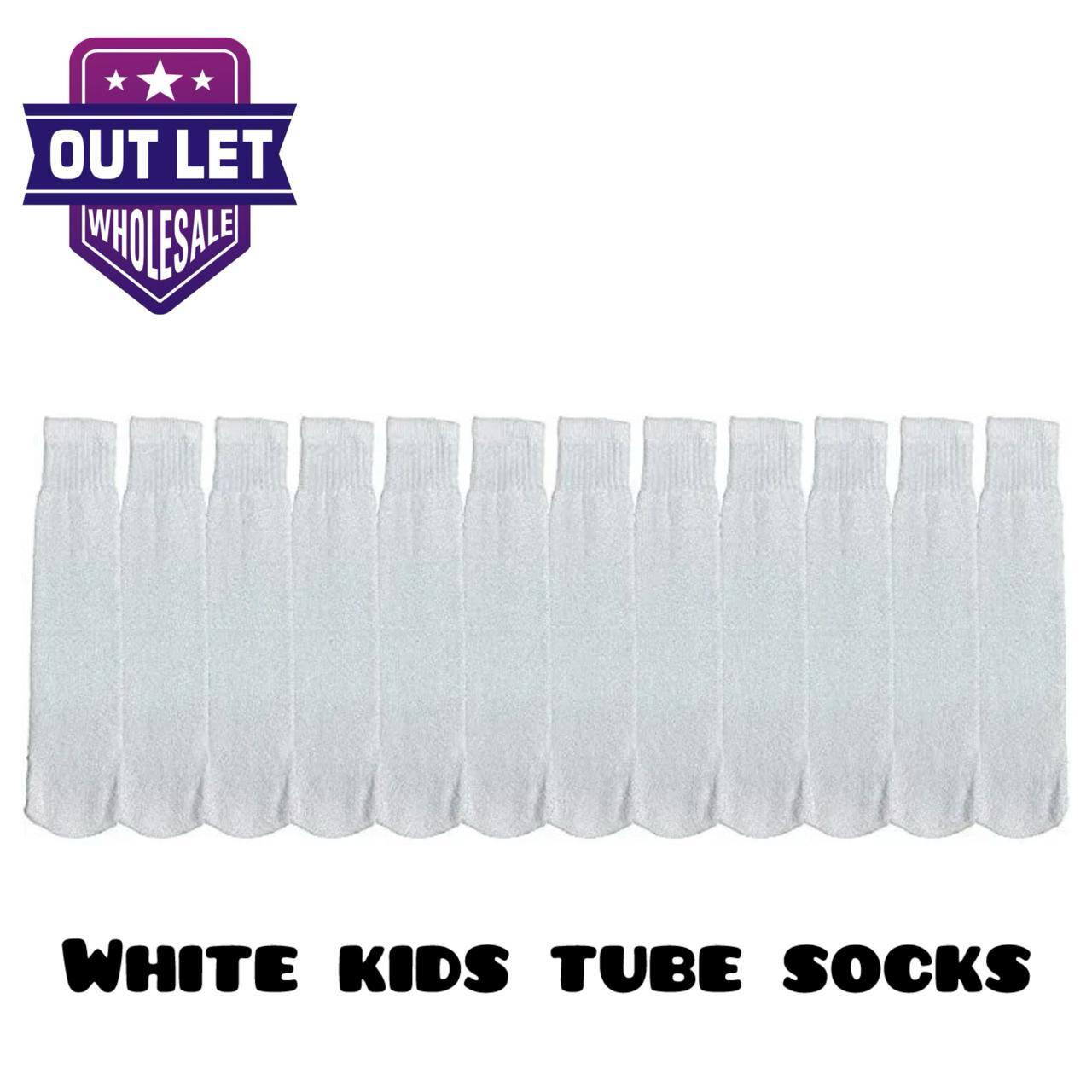 6 Pair Solid Kids Tube Socks Knee High Sports Socks Size 4-6, 6-8