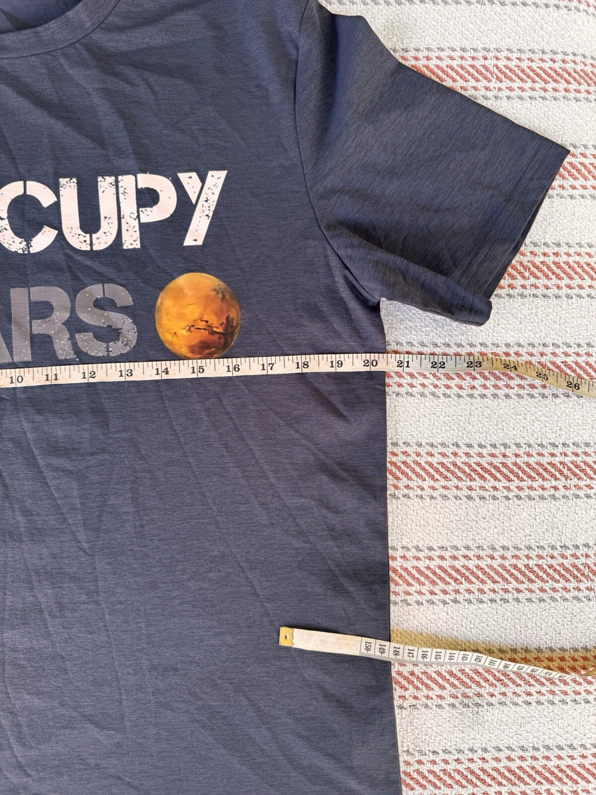 Occupy Mars Space Unisex T-Shirt Polyester Super Stretchy Spandex Material.
