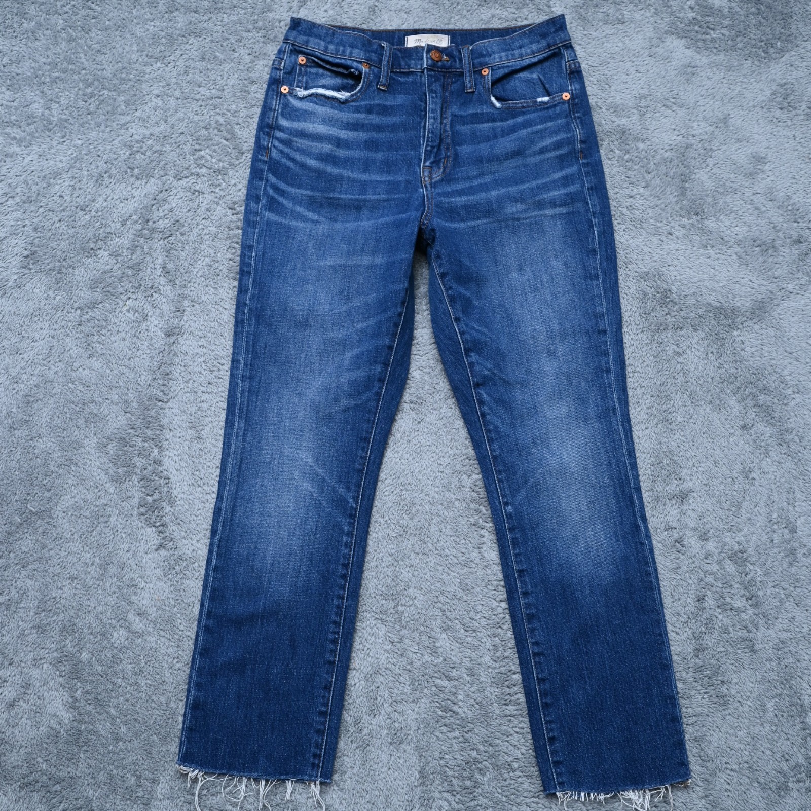 Madewell The High Rise Slim Boyjean Size 27 Medium Wash 98% Cotton & 2% Elastane