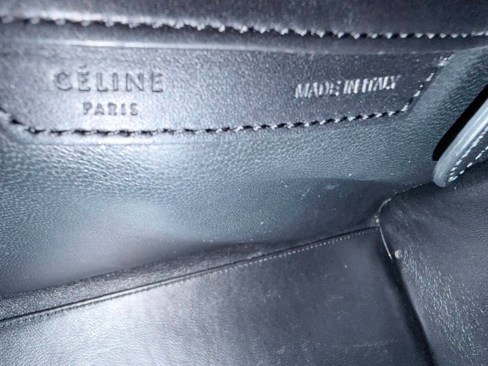 Authentic Celine Luggage Phantom Bag Handbag Black Mint Python Leather