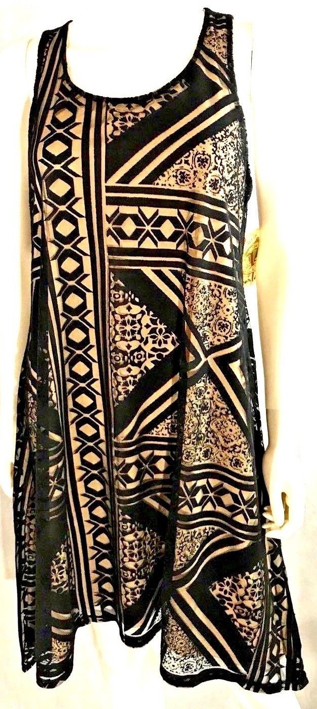 One Word Shift Dress NEW Silky Black Semi Sheer Fully Lined Any Occasion NWT M