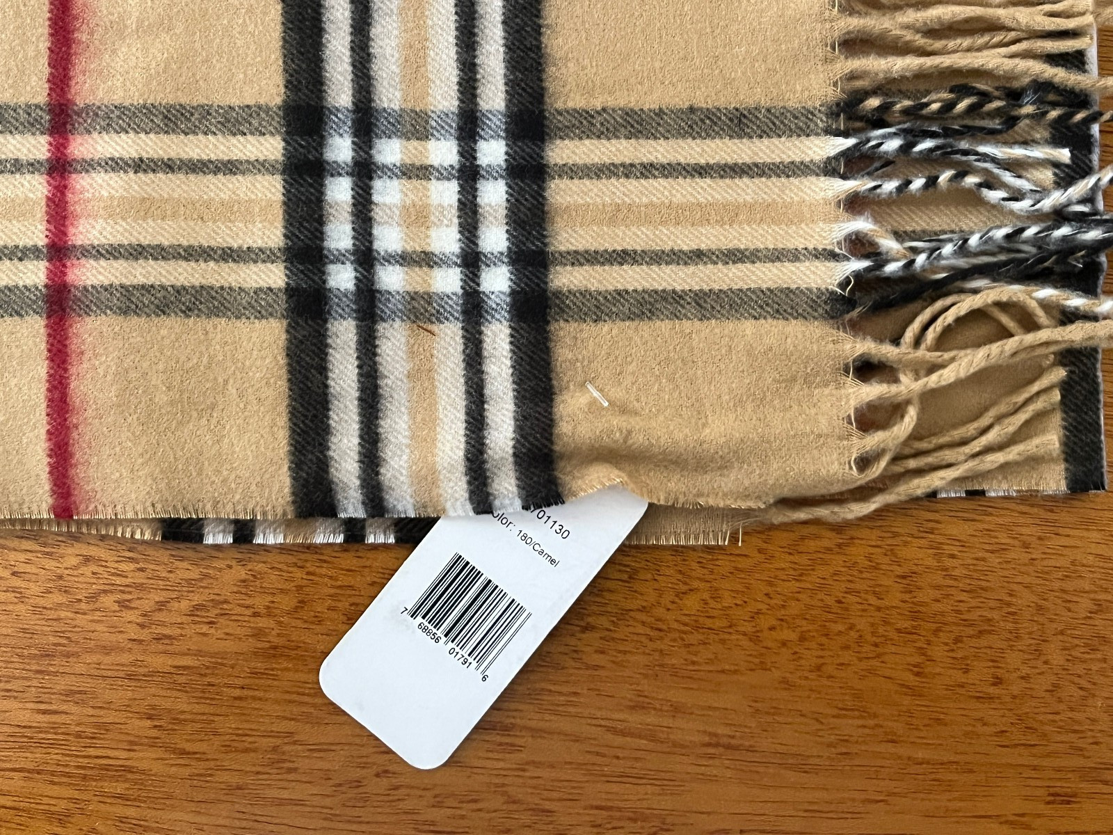 FRAAS made in GERMANY CAMEL PLAID WRAP SCARF FEEL CASHMINK 12″ X 62″ with TAG!