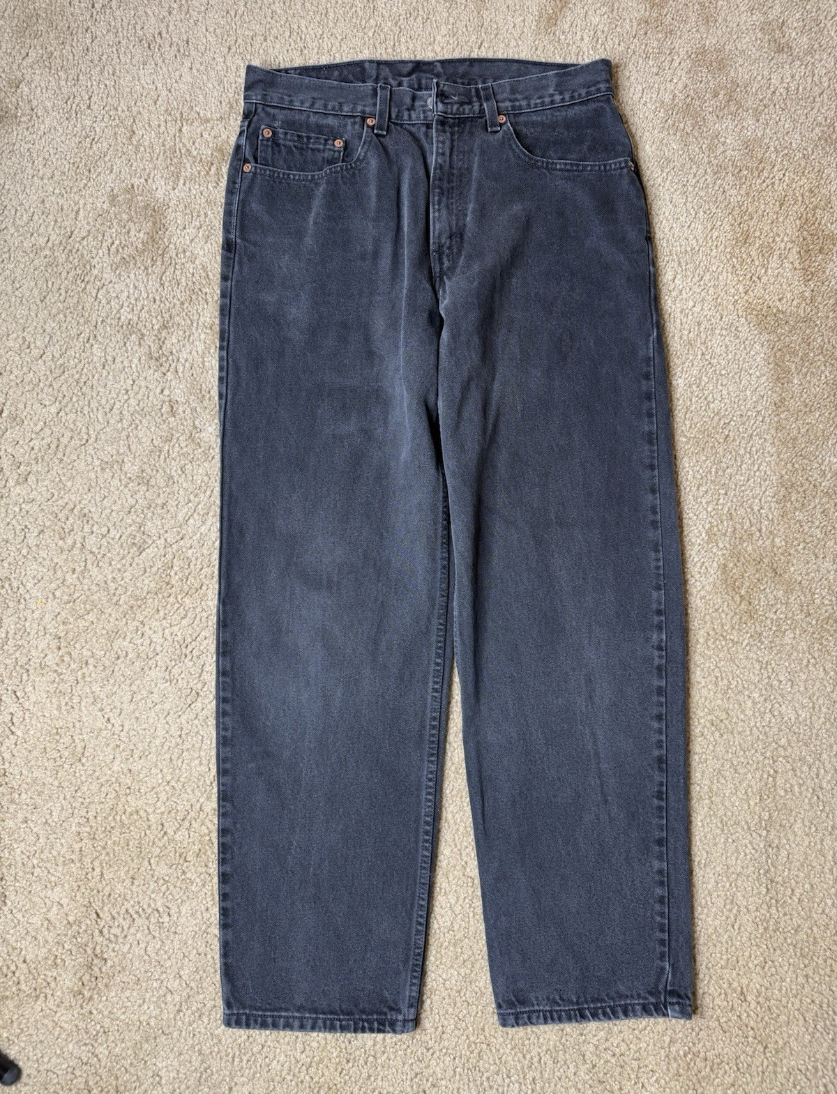 Levi’s Men’s Tapered Jeans Gray Charcoal Wash Denim Cotton, 500 Series, 5-Pocket