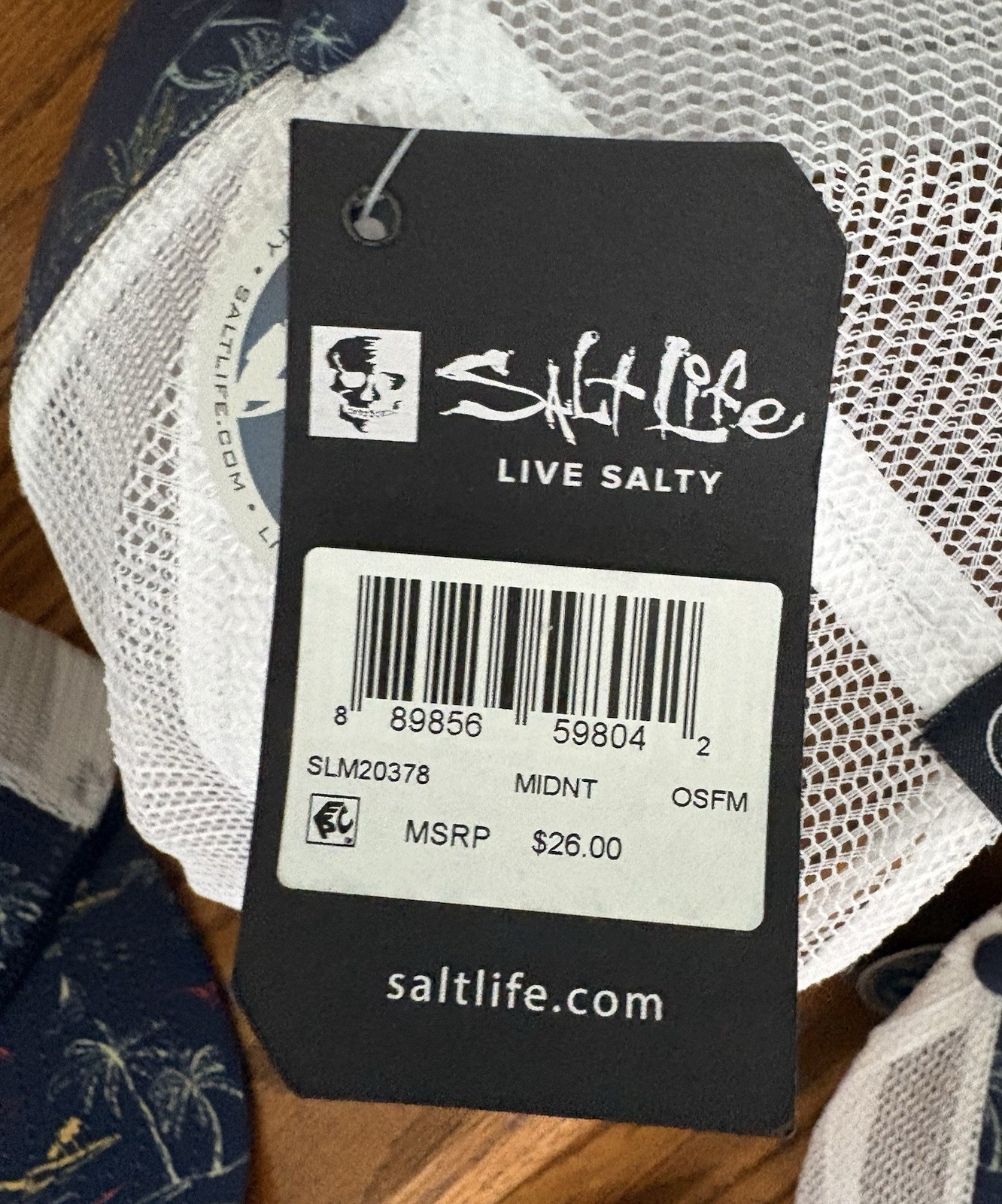 NWT Navy Print Salt Life Brand SnapBack Trucker Hat