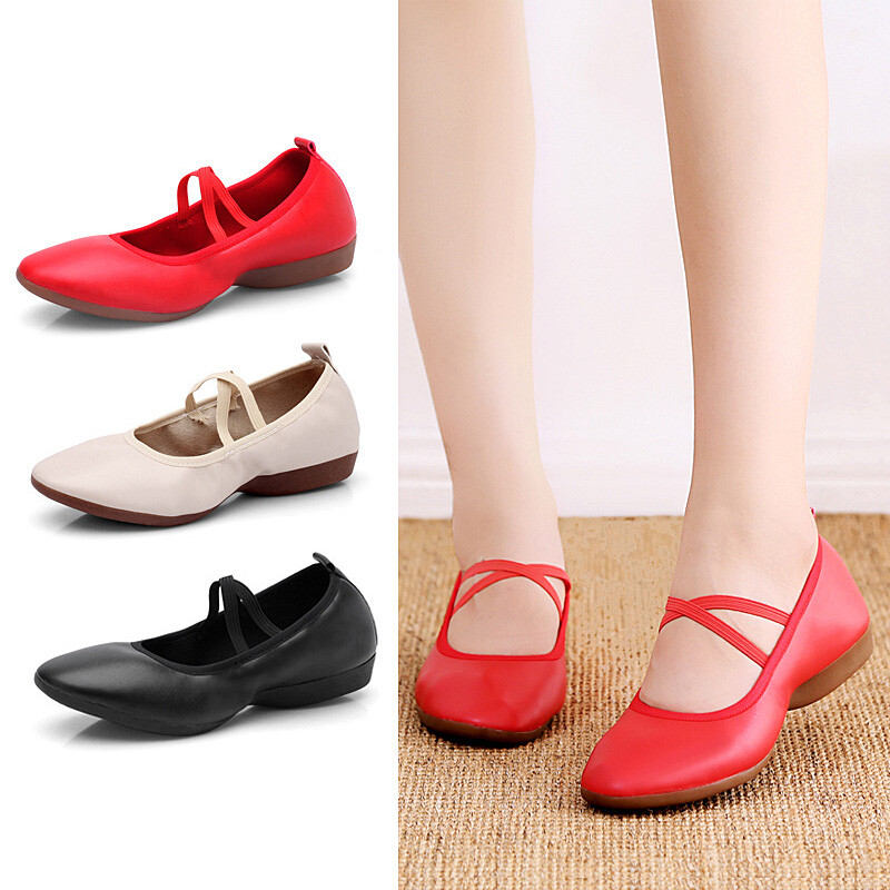 Women’s Dance Shoes Soled Flat Heel Soft Pu Leather Professional Dance Shoes