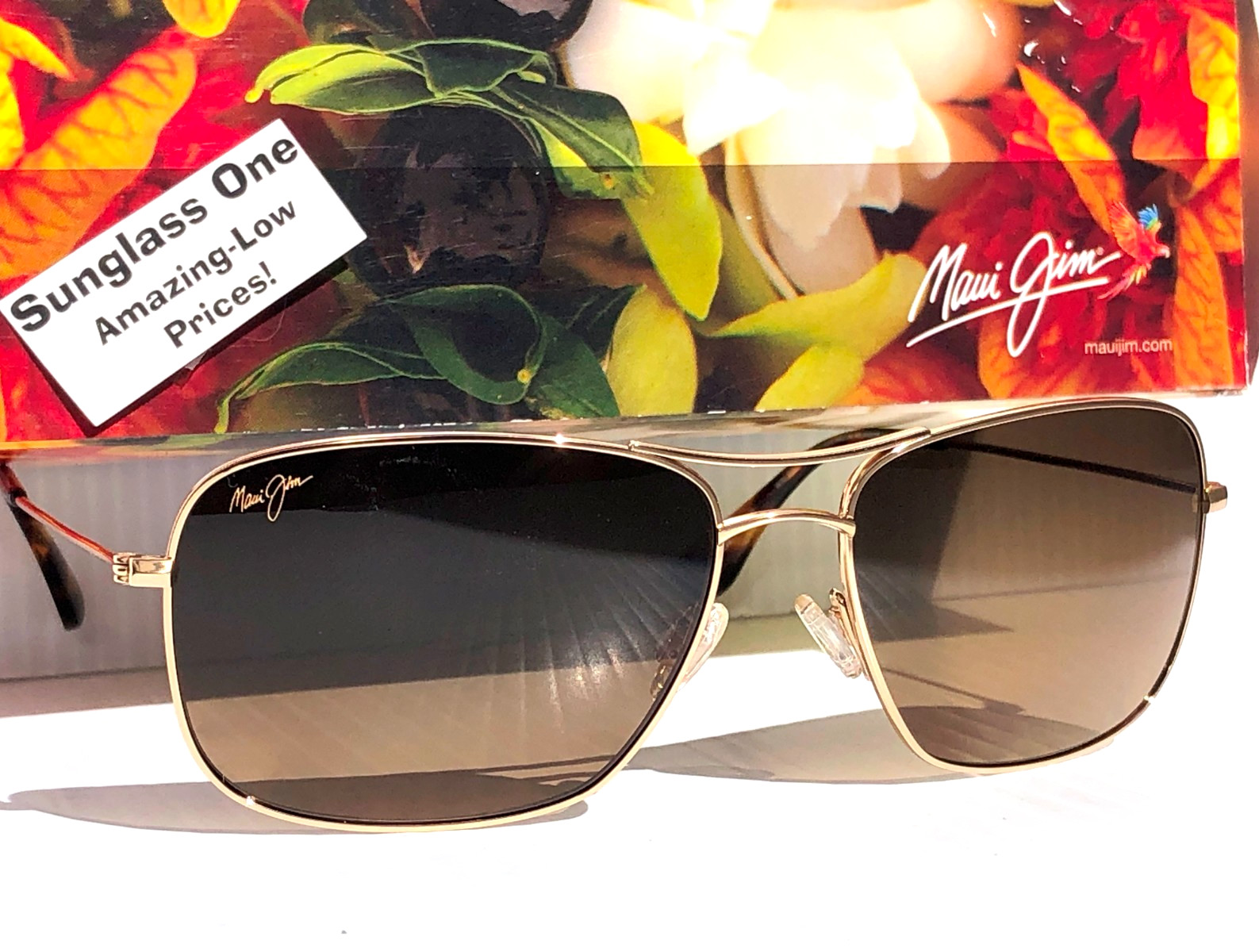 Maui Jim WIKI WIKI Shiny Gold POLARIZED HCL Bronze Lens Sunglass HS246-16