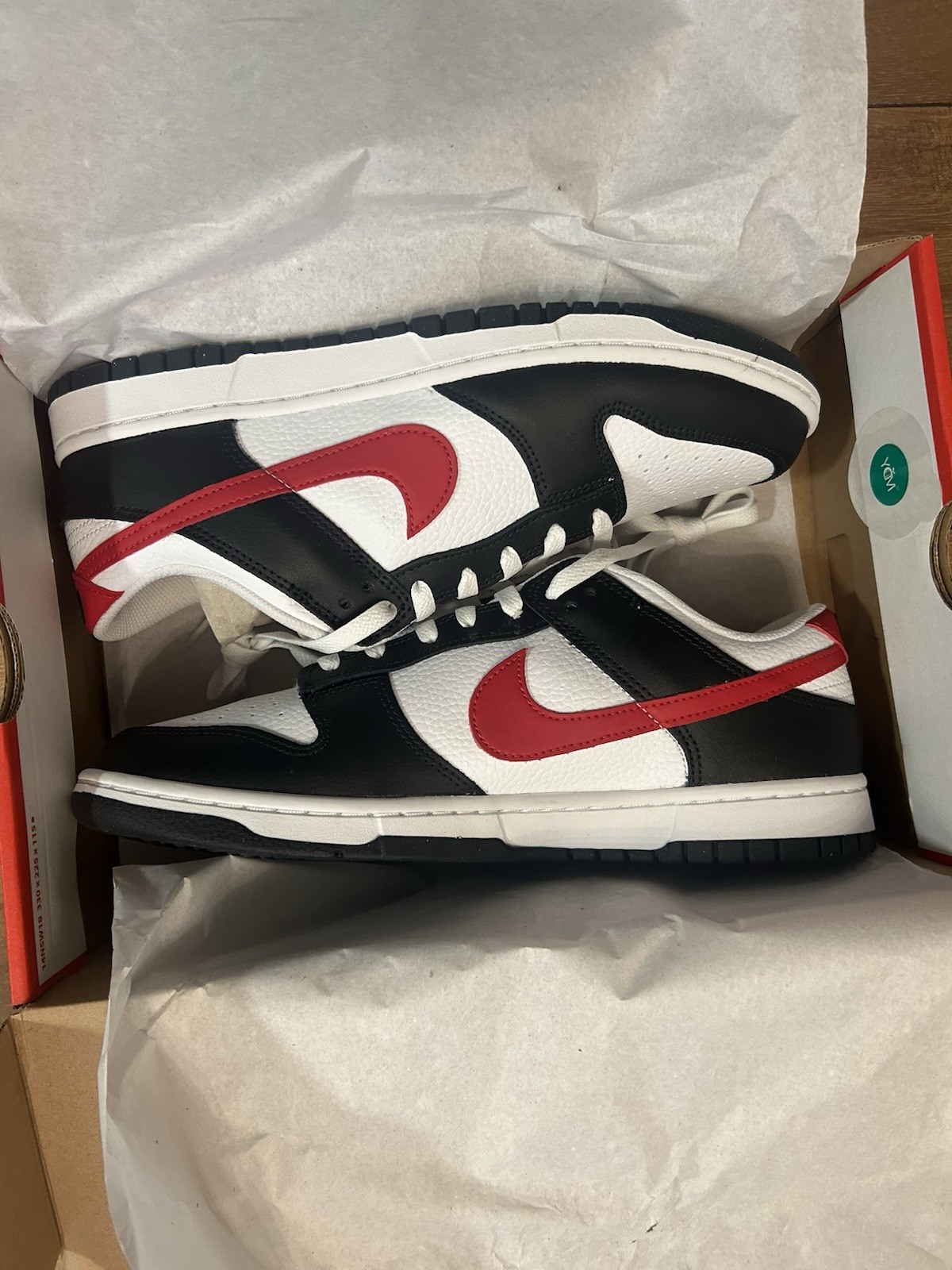 Nike Dunk Low Black White Red Size 11.5
