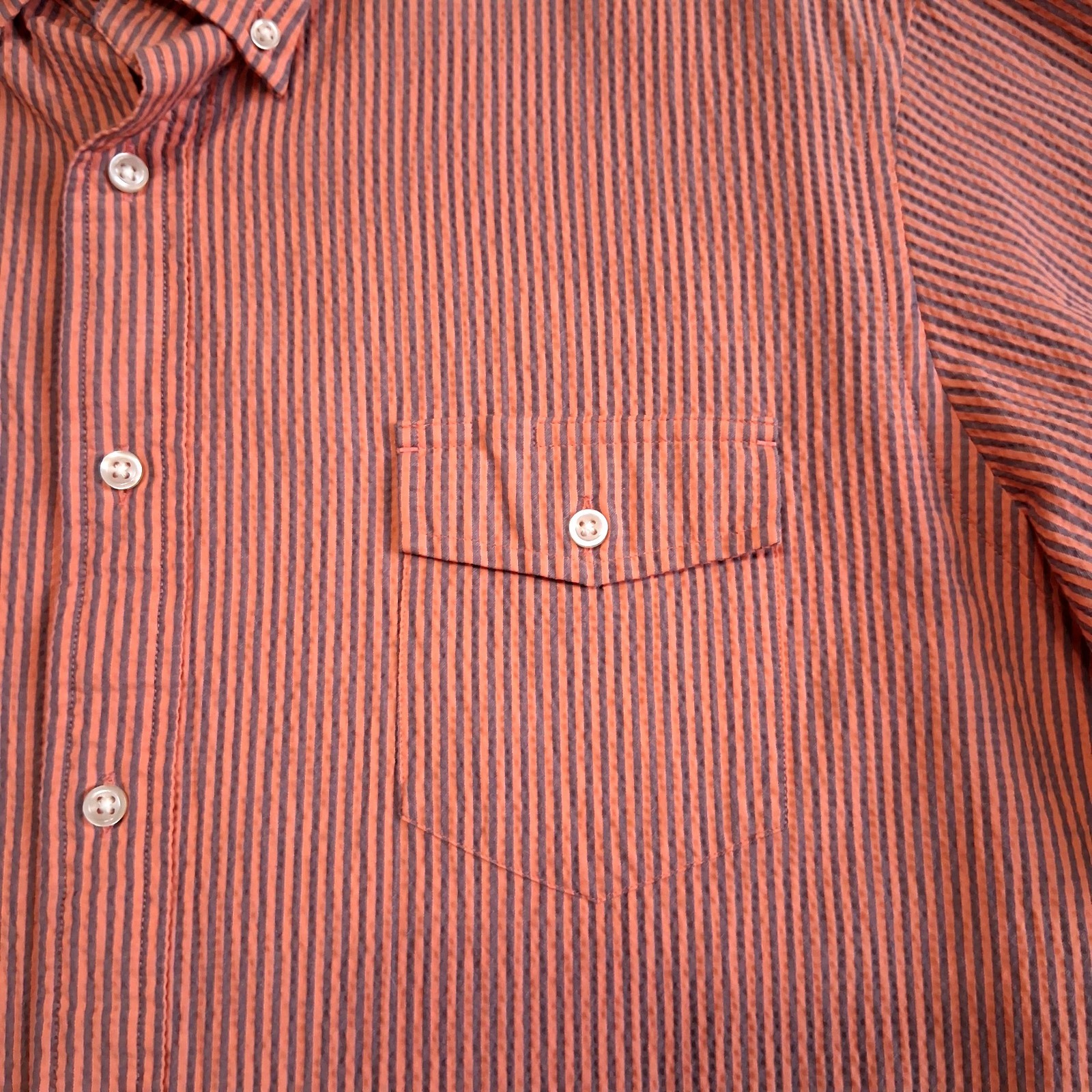 Cremieux Performance Sz XXL Seersucker Short Sleeve Button-Dn Collar/Frnt Shirt