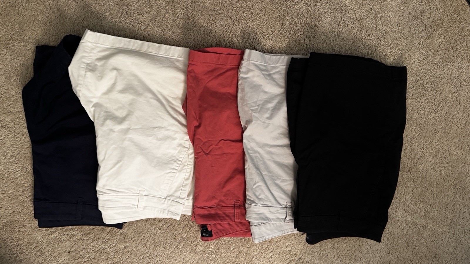 Lot of 5 J.Crew Factory 9” Frankie Bermuda Chino Shorts Sz 14