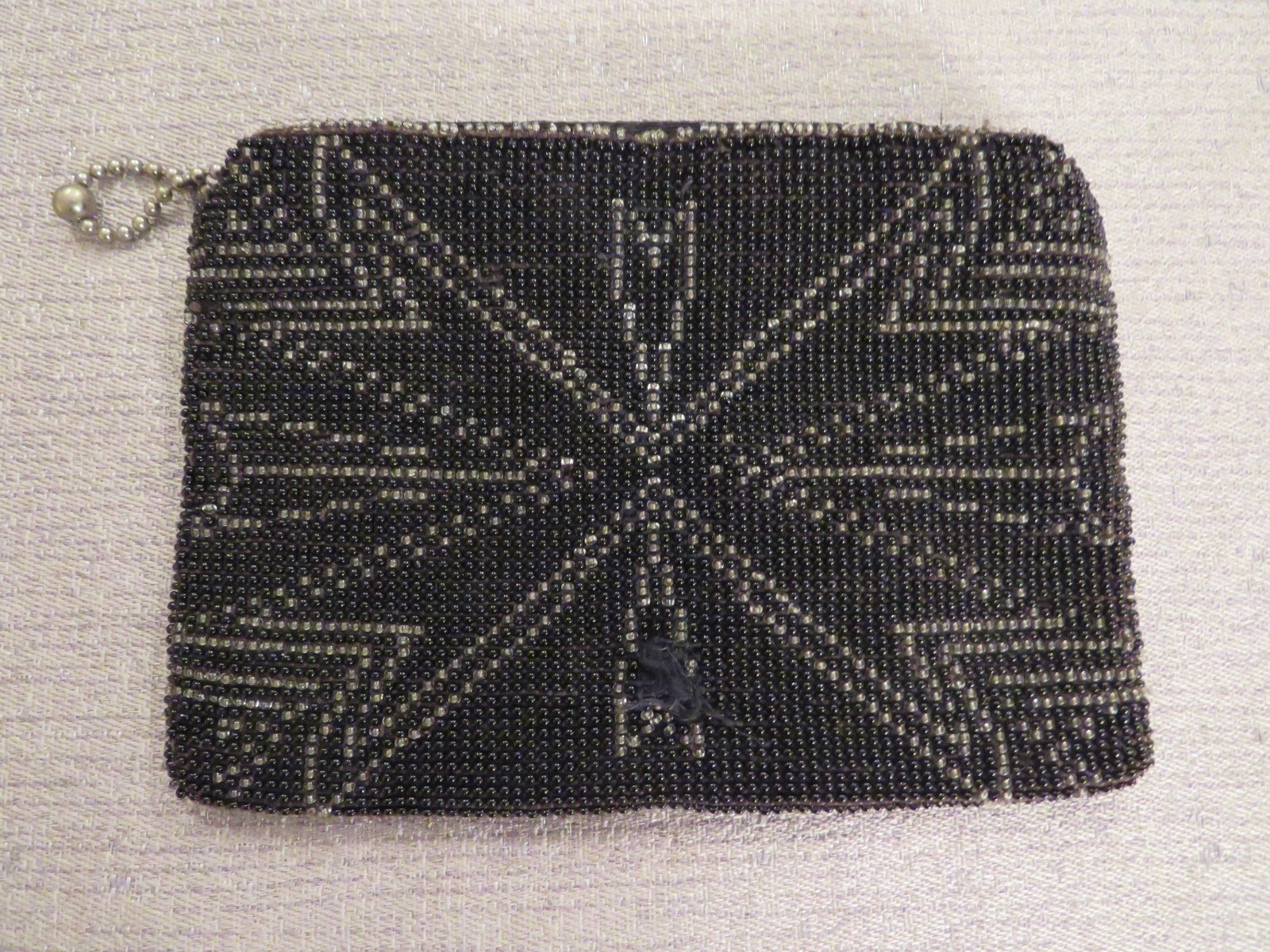 Small Beaded Art Deco Black Coin/Evening Purse Circa 1925