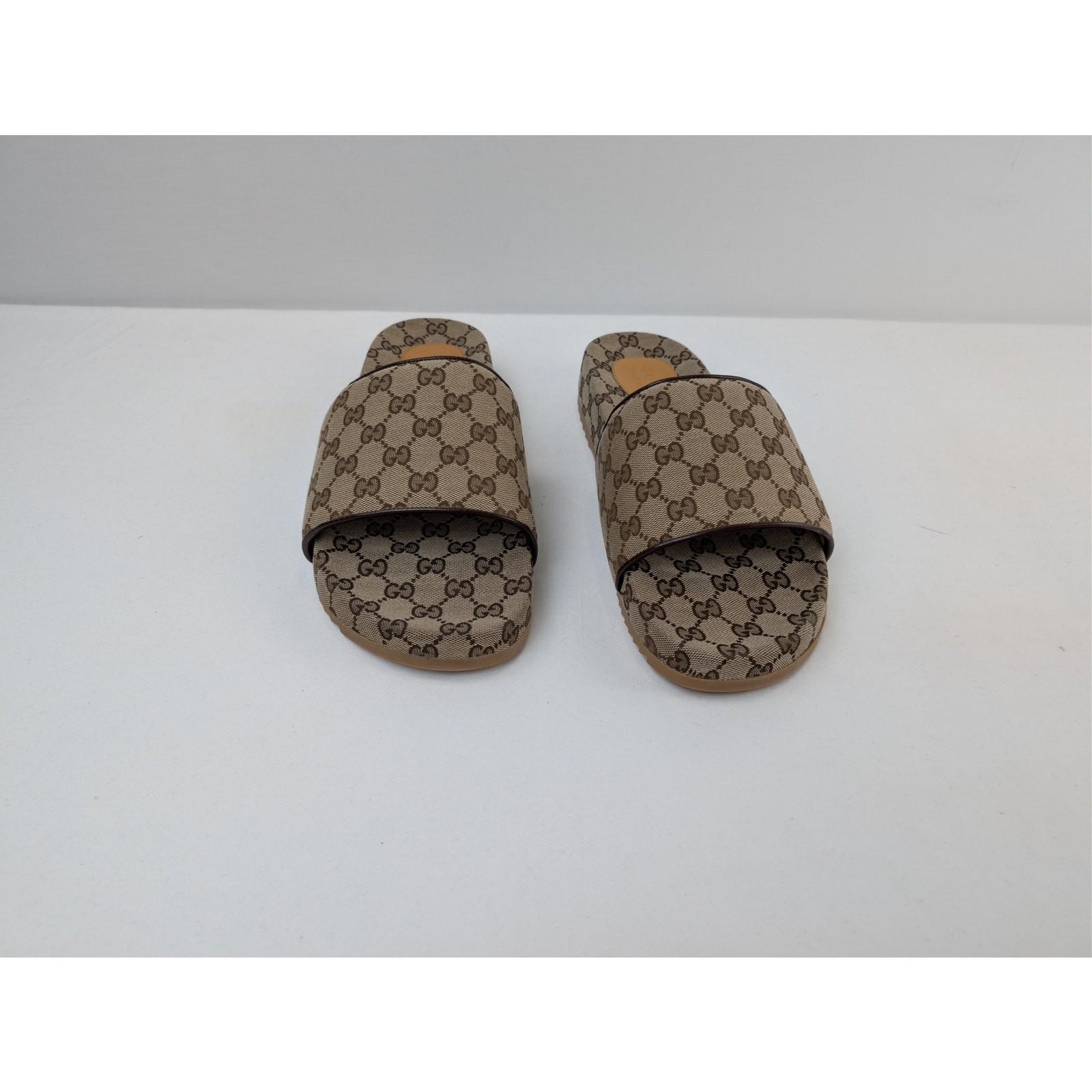 Gucci Sideline GG Canvas Slide Sandals Beige Ebony BNWB 13 Gucci – 13.5 US