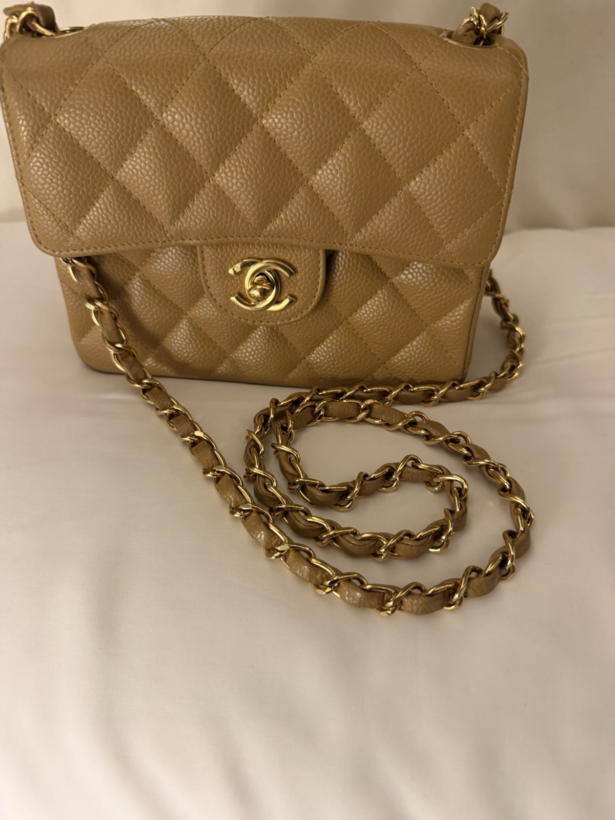 Chanel Beige Quilted Caviar Half Flap Mini – WGACA