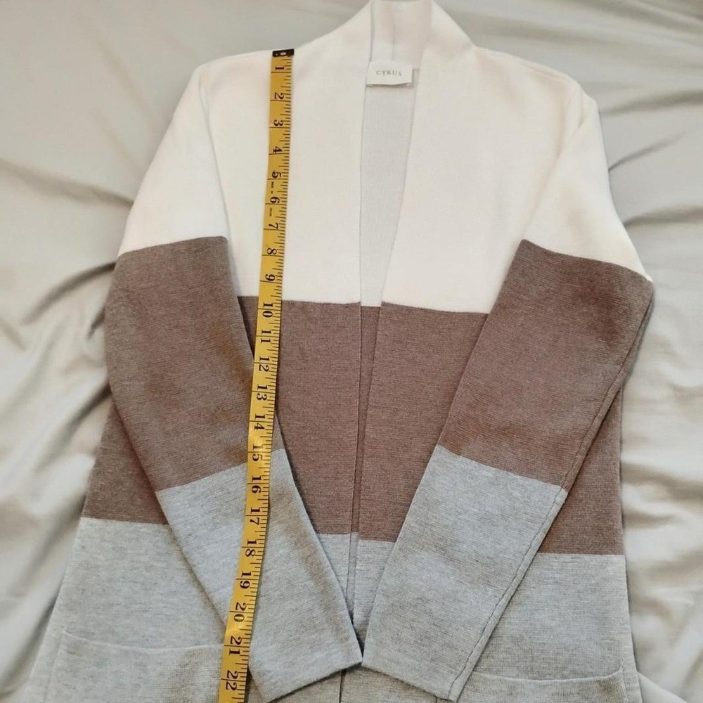 CYRUS COLORBLOCK OPEN CARDIGAN preppy grandma core clean minimalist cozy