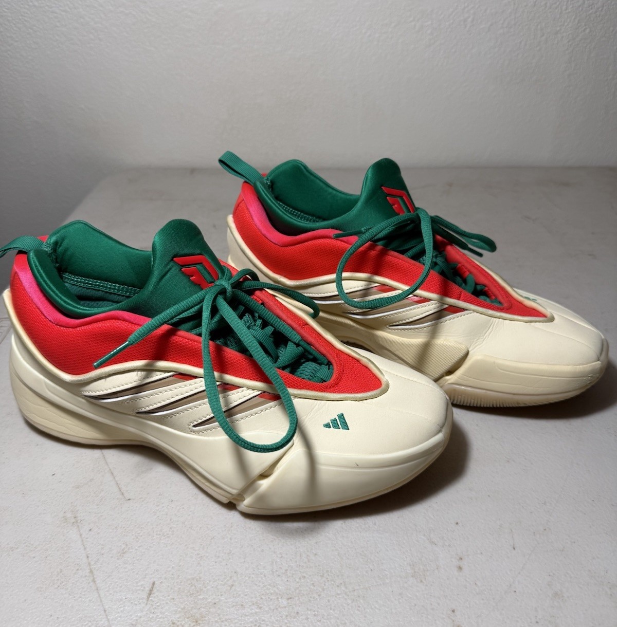 ADIDAS Dame 9 “Eggnog” Men’s Size 7.5 Shoes JH6627 Warm Vanilla Lucid Red