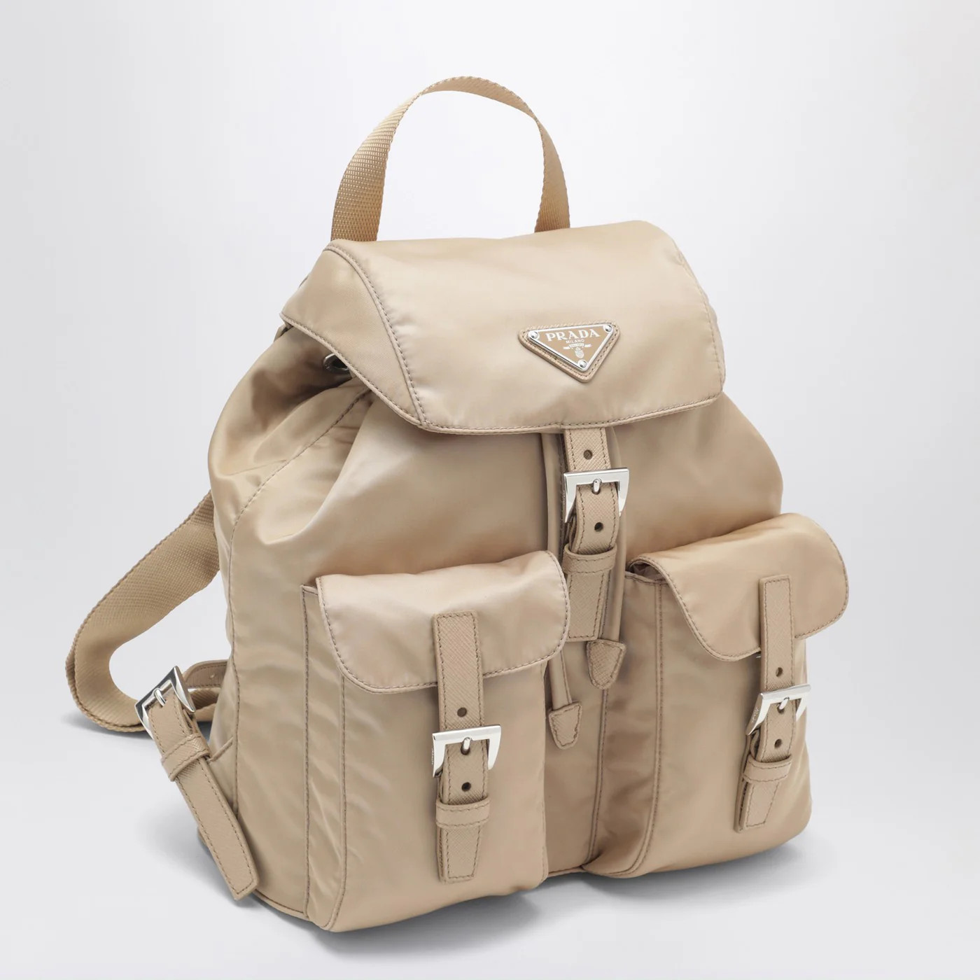 Prada Small Re-Edition 1978 Backpack Beige