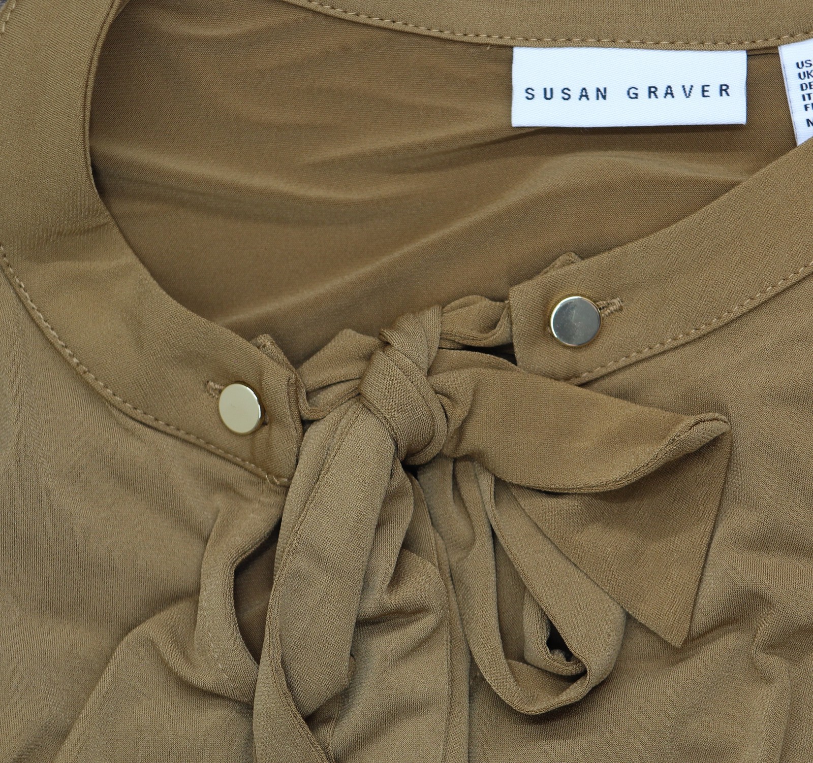 susan Graver Sleeveless Tie Front Liquid Knit Shell Top Caramel Twist Brown 2X