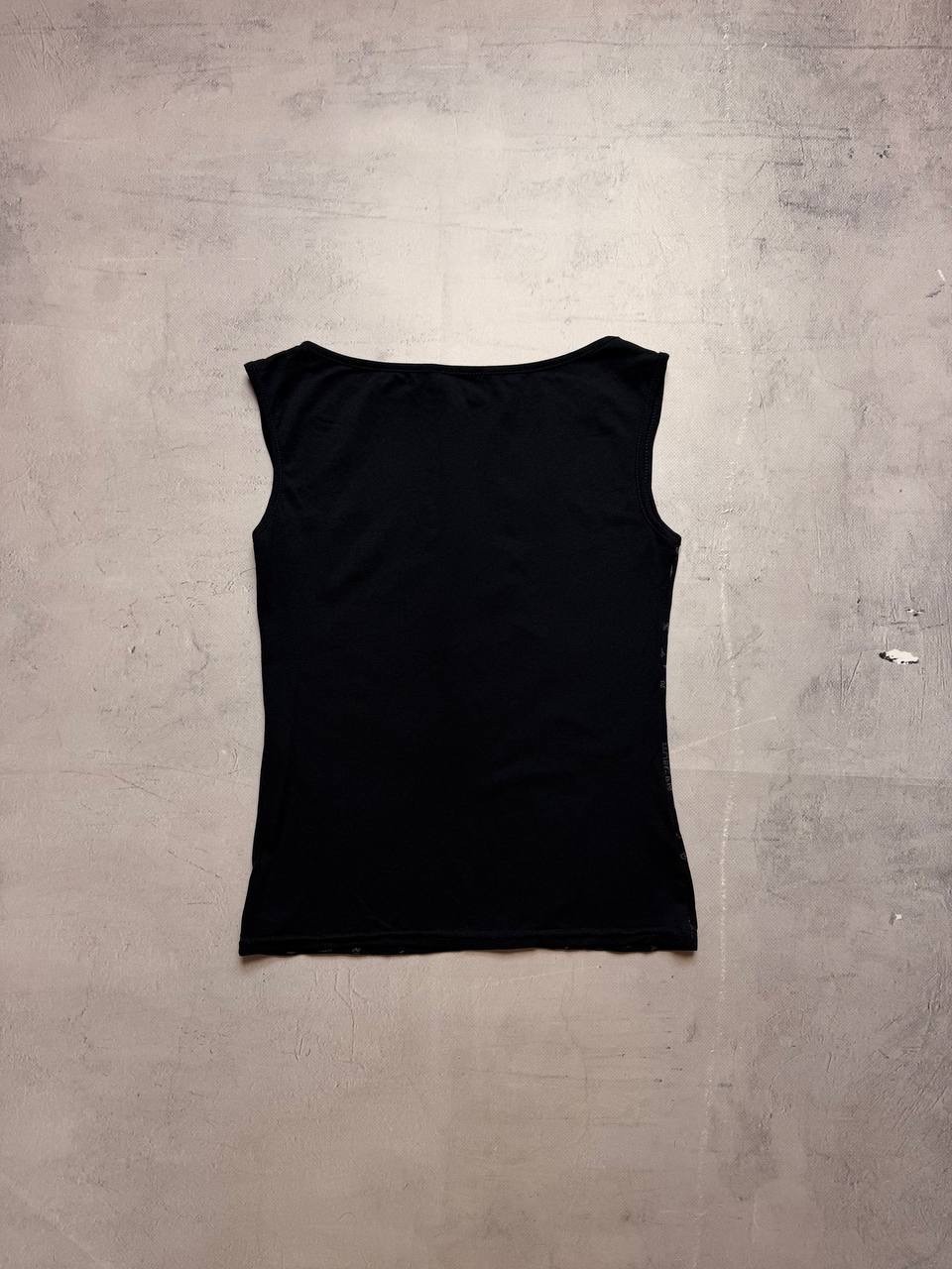 Vintage Morgan De Toi Monogram Tank Top, Rare Y2K All Over Print Black Size Xs