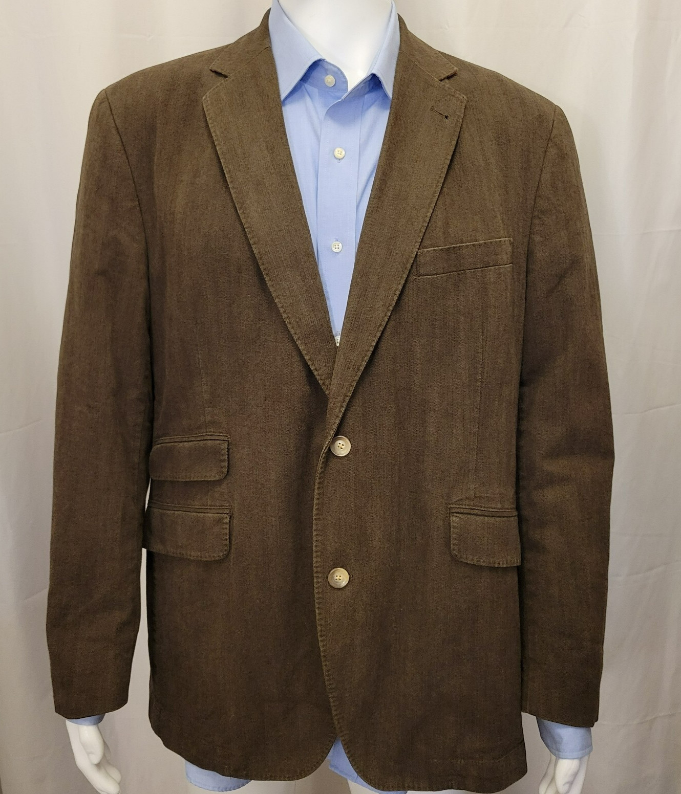Kroon jacket mens 44R brown 97 cotton twill soft tailored double vent sport coat