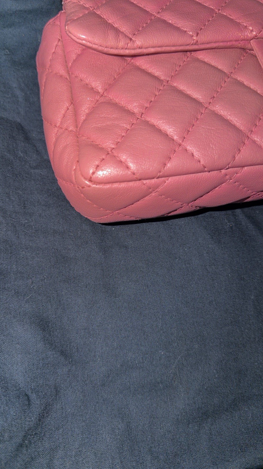 CHANEL Pink Quilted Chain Crossbody Flap Bag Turn Lock Silver + Dust Bag