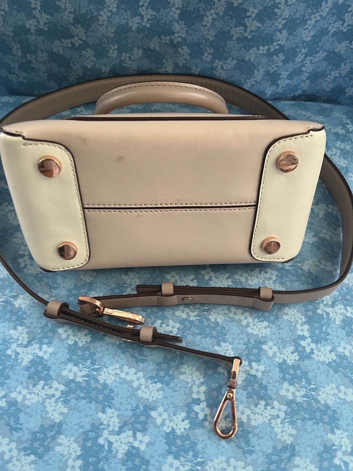 Michael Kors Soft Pink Nolita mini Top Handle Zip Detachable Crossbody Rose Gold