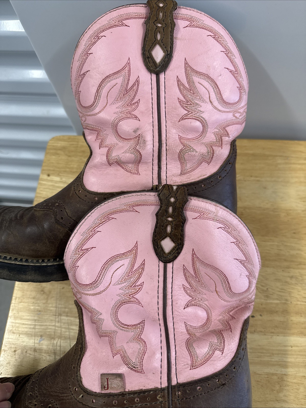 Justin Gypsy Boots Women’s Size 9 1/2 B Leather Western Ankle Pink L9901