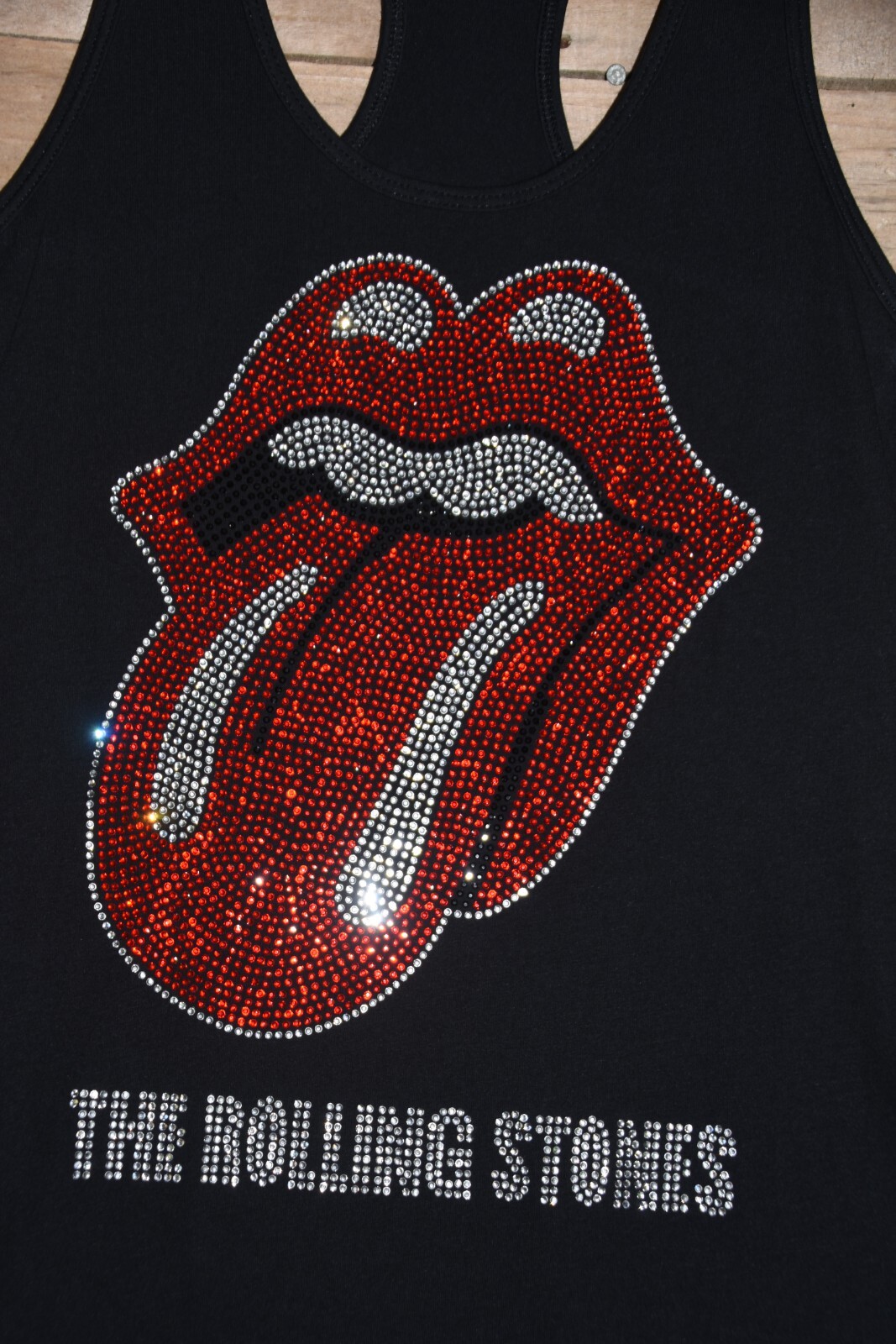 Rolling Stones rhinestone bling racer back tank top XS, S, M, L, XL,XXL