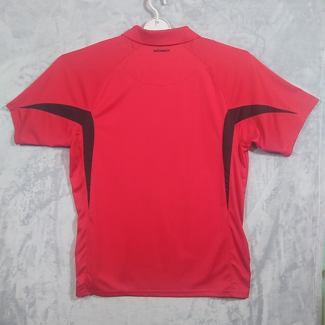 Boombah Mens Polo Shirt XXL Short Sleeve Red With Black Trim