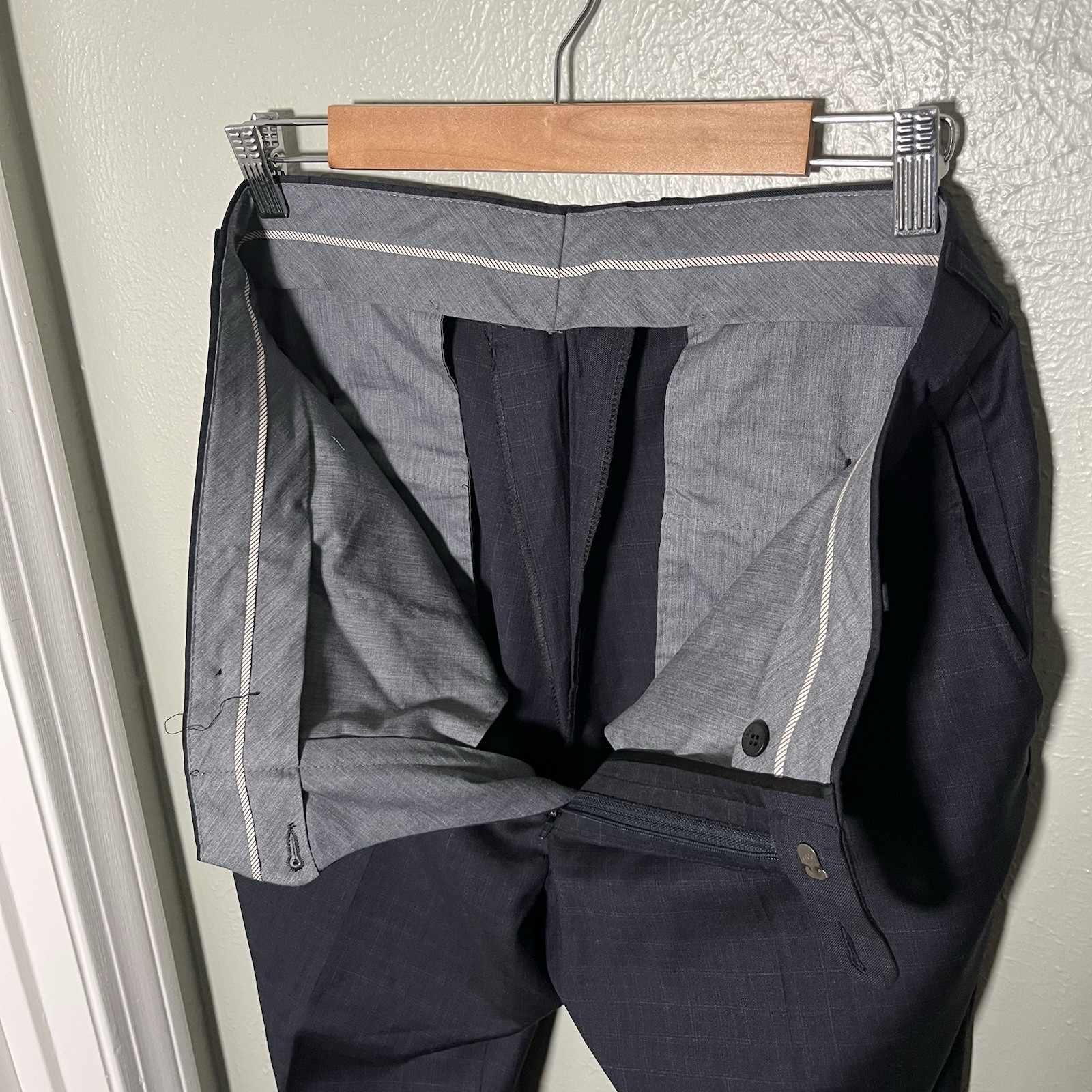 Hickey Freeman Milburn 42R Gray Plaid Wool 2pc Suit FF Pants 34×30 USA Made