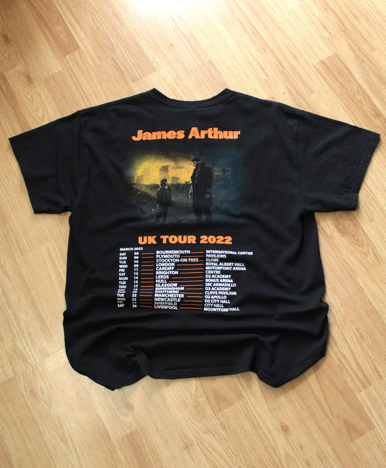 James Arthur 2022 UK Tour Rare T Shirt Mens Size L Black