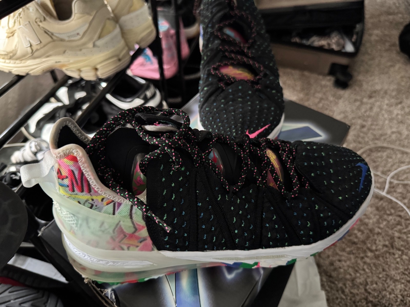 Size 9.5 – Nike LeBron Black Multi color